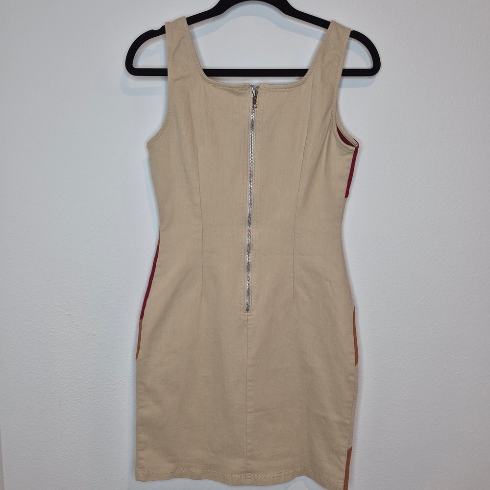 Retro Inspired Mini Patchwork Dress Boho Phoebe Buffay Coastal Cowgirl Size M - Picture 6 of 8